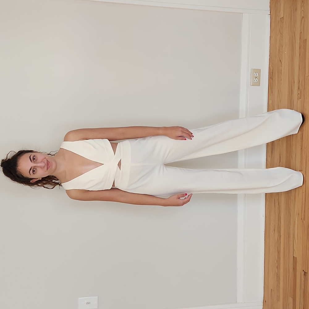 NWT Amazing Cream Cutout Jumpsuit